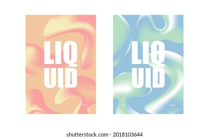 Liquid vector shapes. Pastel. Abstract vector object. Poster template. 3D.
