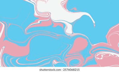 Liquid vector transgender flag. Stylized decorative background for Pride Month. Banner design