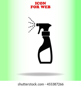 Liquid for washing window web icon. Black illustration on white background
