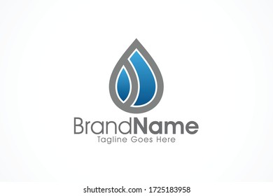 liquid water drop icon logo
