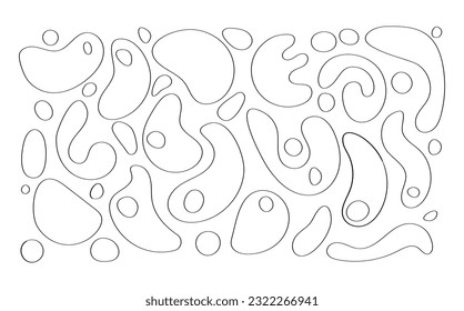 liquid water drops contour   set on white