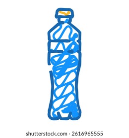 liquid water plastic bottle doodle icon sketch vector. liquid water plastic bottle sign. isolated symbol illustration