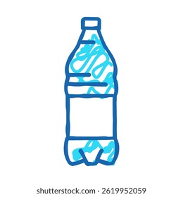 liquid water plastic bottle doodle icon sketch vector. liquid water plastic bottle sign. isolated symbol illustration