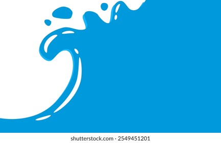 liquid water splash. wavy splashing water vector illustration in flat style. cartoon splashing water background. splashing blue paint.