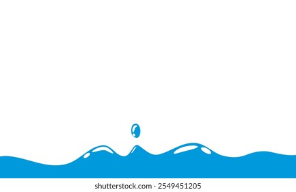 liquid water splash. wavy splashing water vector illustration in flat style. cartoon splashing water background. splashing blue paint.