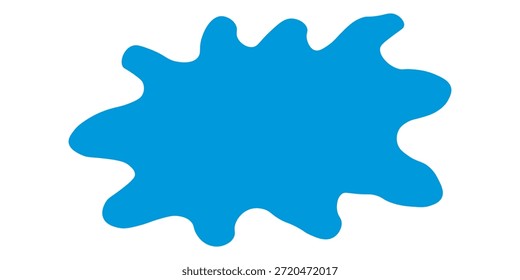 Flüssigwasserspritzer. wellige Spritzwasser-Vektorgrafik im flachen Stil. Cartoon Spritzwasser Hintergrund. blauer Farbe spritzen.