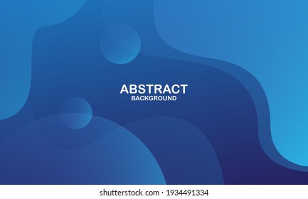 Liquid Wave Background With Blue Color Background. Fluid Wavy Shapes. Vector Illustration