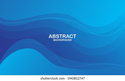 Liquid wave background with blue color background. Fluid wavy shapes. Vector illustration