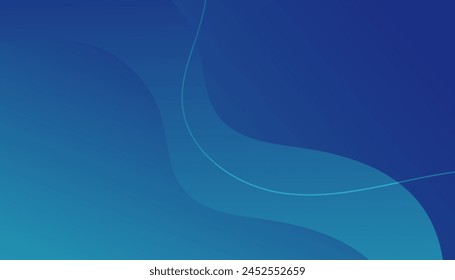 Flüssiger Wellenhintergrund mit blauem Hintergrund. In: Fluid Wavy Formens. Zur Dekoration von Werbung, Publikationen, Eps10-Vektorgrafik
