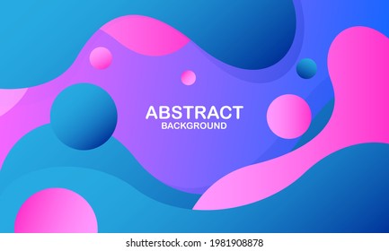 Fondo de onda líquida con fondo de color azul y rosa. Formas onduladas fluidas. Vector Eps10