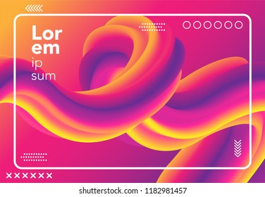 Liquid wave background. colorful 3d flow shape. abstract fluid gradient composition for banner, poster, cover. vector illustration