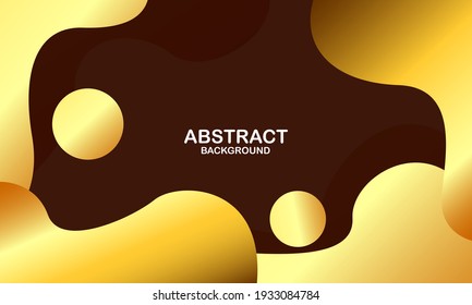 Liquid wave background with gold color background. Fluid wavy shapes. Eps10 vector
