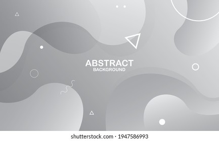 Liquid wave background with gray and white color background. Fluid wavy shapes. Vector illustration