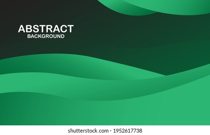 Liquid wave background with green color background. Fluid wavy shapes. Suitable for web banner, landing page, wallpaper, and poster. Eps10 vector