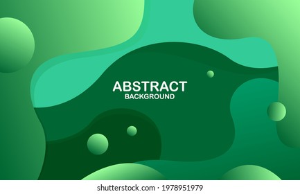 Liquid wave background with green color background. Fluid wavy shapes. Eps10 vector