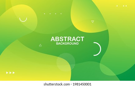 Liquid wave background with green color background. Fluid wavy shapes. Vector illustration