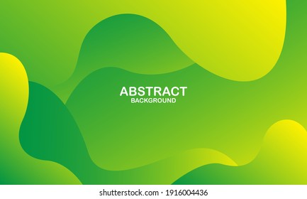 Liquid wave background with green and yellow color background. Fluid wavy shapes. Eps10 vector