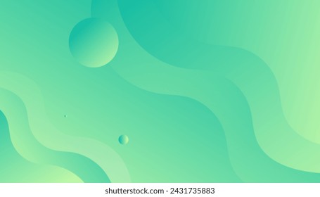 Liquid wave background with green and yellow color background. Fluid wavy shapes.  Creative illustration for poster, web, landing, page, cover, EPS 10