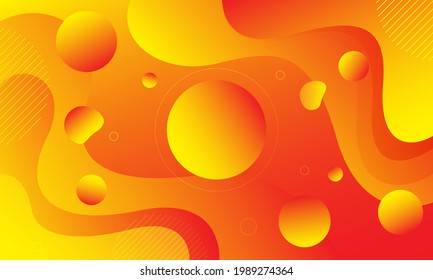 Fondo de onda líquida con fondo de color naranja. Formas onduladas fluidas. Vector Eps10