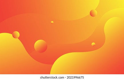 Liquid wave background with orange and yellow color background. Fluid wavy shapes. Eps10 vector