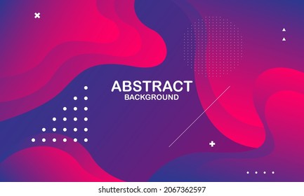Liquid wave background with pink and blue color background. Fluid wavy shapes. Vector illustration