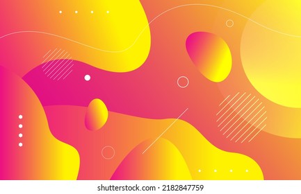 Fondo de onda líquida con fondo de color rosa y amarillo. Formas onduladas fluidas. Ilustración del vector