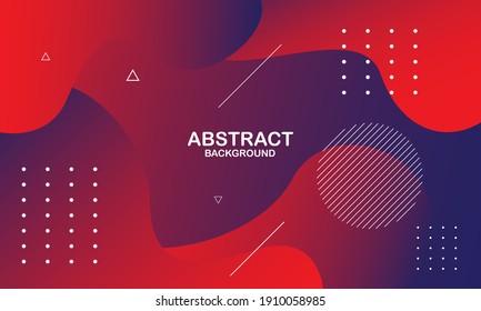 Liquid wave background with red and blue color background. Fluid wavy shapes. Eps10 vector