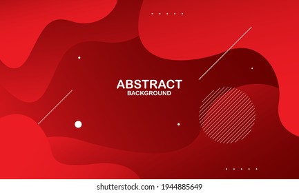 Liquid wave background with red color background. Fluid wavy shapes. Eps10 vector