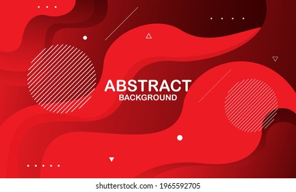 Liquid wave background with red color background. Fluid wavy shapes. Vector illustration