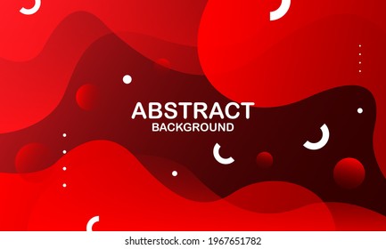 Liquid wave background with red color background. Fluid wavy shapes. Vector illustration
