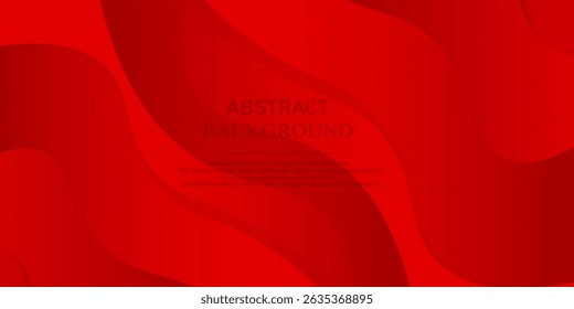 Fondo de onda líquida con fondo de color rojo. Formas onduladas fluidas. Ilustración vectorial