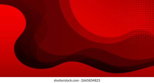 Fondo de onda líquida con fondo de color rojo. Formas onduladas fluidas. Eps10 Vector geométrico moderno
