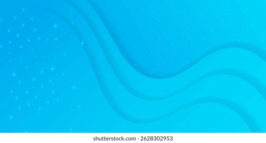Fondo de onda líquida con fondo de color azul suave tachonado de estrellas.