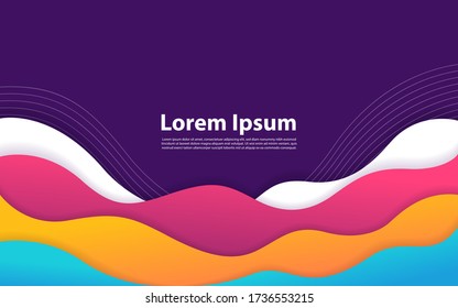 Liquid wave background with soft color background. Modern abstract liquid textured geometric elements design.