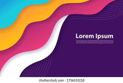 Liquid wave background with soft color background. Modern abstract liquid textured geometric elements design.