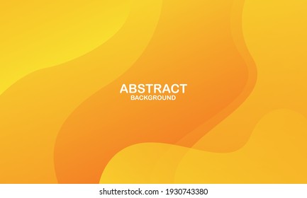 Liquid wave background with yellow color background. Fluid wavy shapes. Eps10 vector