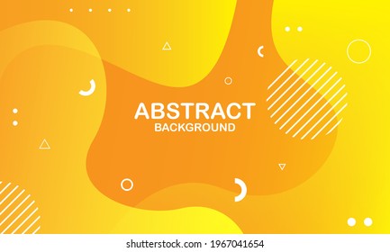 Liquid wave background with yellow color background. Fluid wavy shapes. Vector illustration