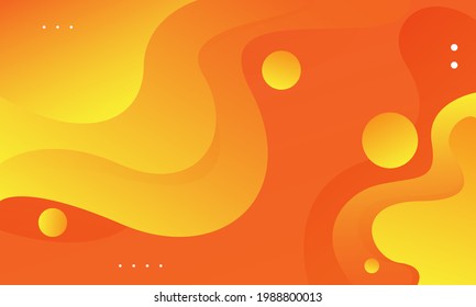 Liquid wave background with yellow color background. Dynamic shapes composition. Vector illustration