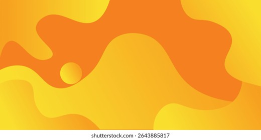 Liquid wave background with yellow color background. Fluid wavy shapes. Eps10 vector