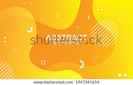 Liquid wave background with yellow color background. Fluid wavy shapes. Vector illustration