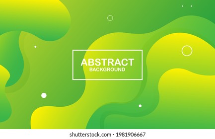 Liquid wave background with yellow and green color background. Fluid wavy shapes. Eps10 vector