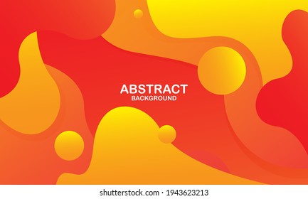 Liquid wave background with yellow and orange color background. Fluid wavy shapes. Vector illustration
