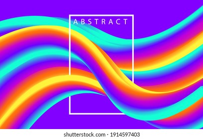 Liquid wave backgrounds for flyer, cover, brochure. Modern poster layout with gradient 3d shapes. Colorful wavy form composition for flyer. Dynamic colored posters with flow art shapes. Vector templat