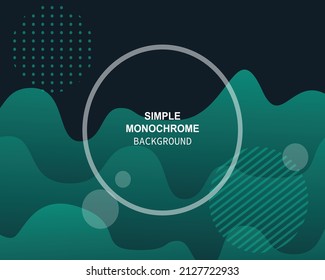 Liquid wave memphis ornament background with green tosca color background. Eps10 vector