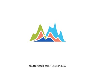 Liquid wave mountain logo design chart data diagram presentation illustration vector financial report
