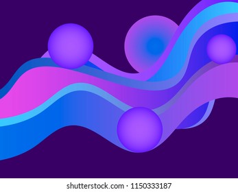 Liquid wave violet color. Modern trend background. Vector illustration