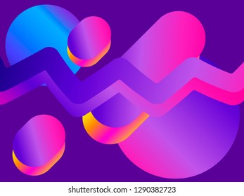 Liquid wave, violet gradient. Modern trend background. Synthwave, futurism background. Retrowave. Vector illustration