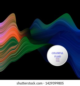 Liquid waveform in pastel colors. Idea for your design project.