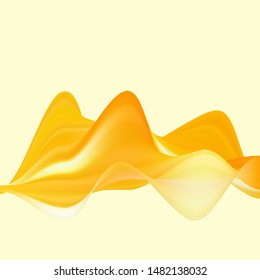 Liquid waveform in yellow-orange tones. Idea for your design project.