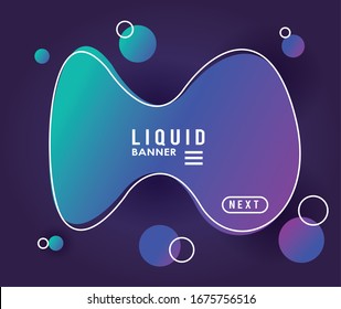 diseño vectorial de banner colorido líquido y ondas